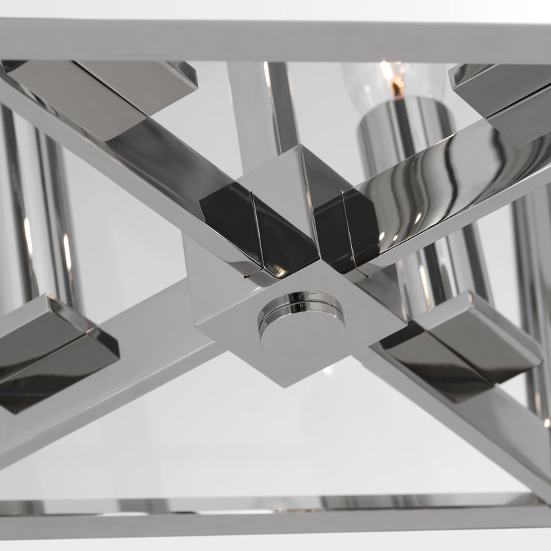 Palais 4 - Light Chandelier, 22.25" H x 15" W x 15" D, Polished Nickel