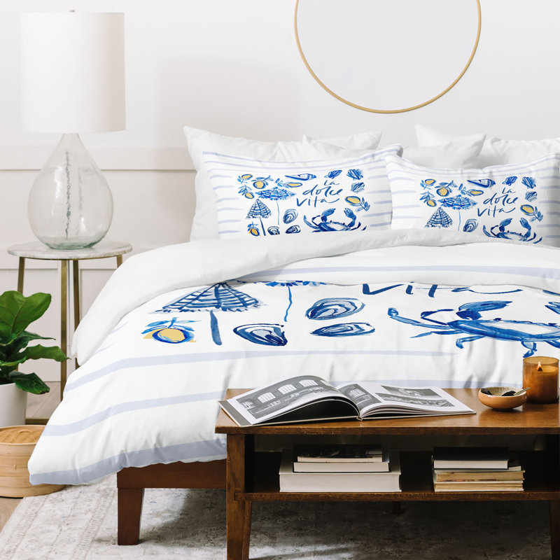 Ensemble de housse de couette Dolce Vita Britt Mills Design, Housse de couette simple + 1 taie décorative