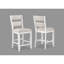 Ensemble de salle à manger 6 pièces à hauteur de comptoir Table rectangulaire blanche Bouteille de vin Chaises de rangement
