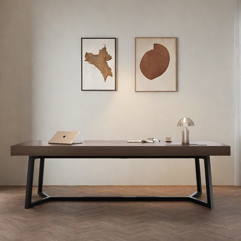 Bureau simple fait à la maison en bois massif, H 29,53 po x l 78,74 po x P 27,56 po