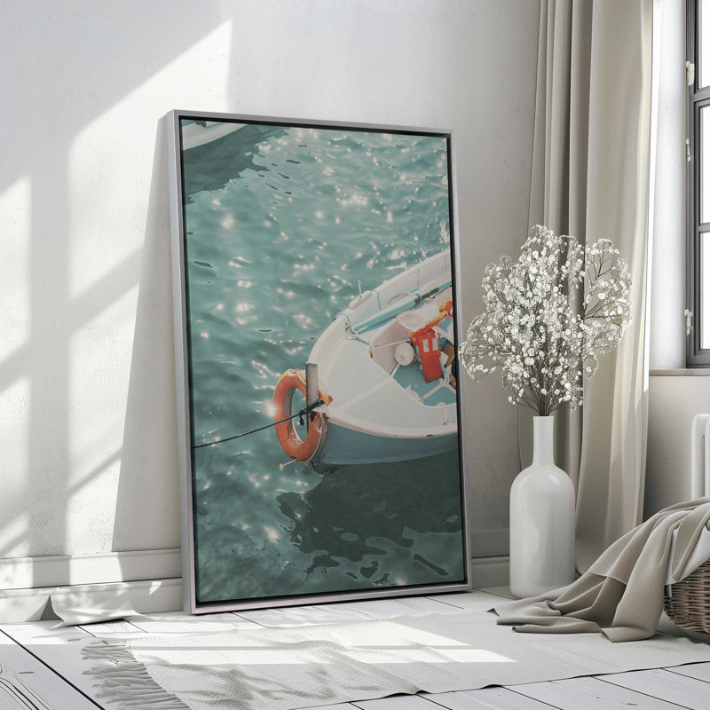 Impression sur toile Nautical Elegance, H 30,75 po x l 20,75 po x P 1,75 po, Cadre flottant blanc opaque