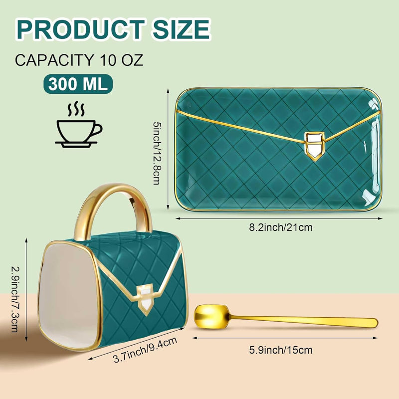 Elegant handbag shaped coffee cup