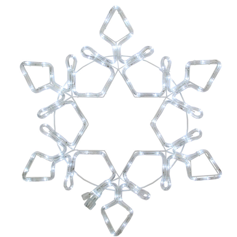 Décoration de Noël flocon de neige à DEL, H 48 po x l 0,75 po x P 48 po