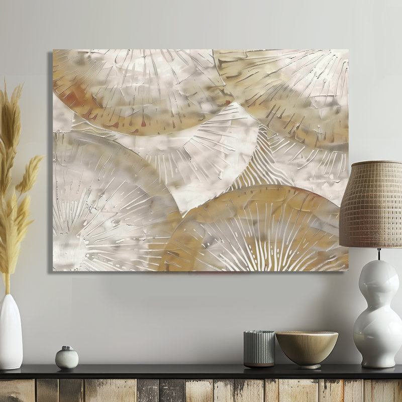 Mandala bohémien blanc et beige Simplicity II - Boho Mandala Decor Wall Art Living Room, Toile tendue, H 24 po x l 32 po