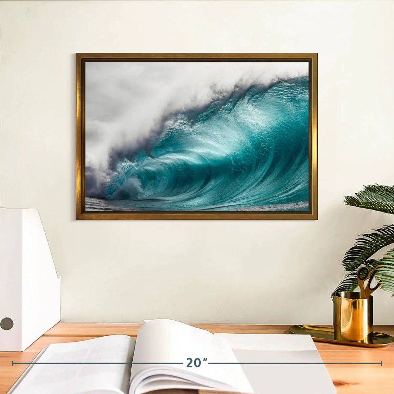Mammoth Wave, 13 po x 9 po, Cadre flottant doré