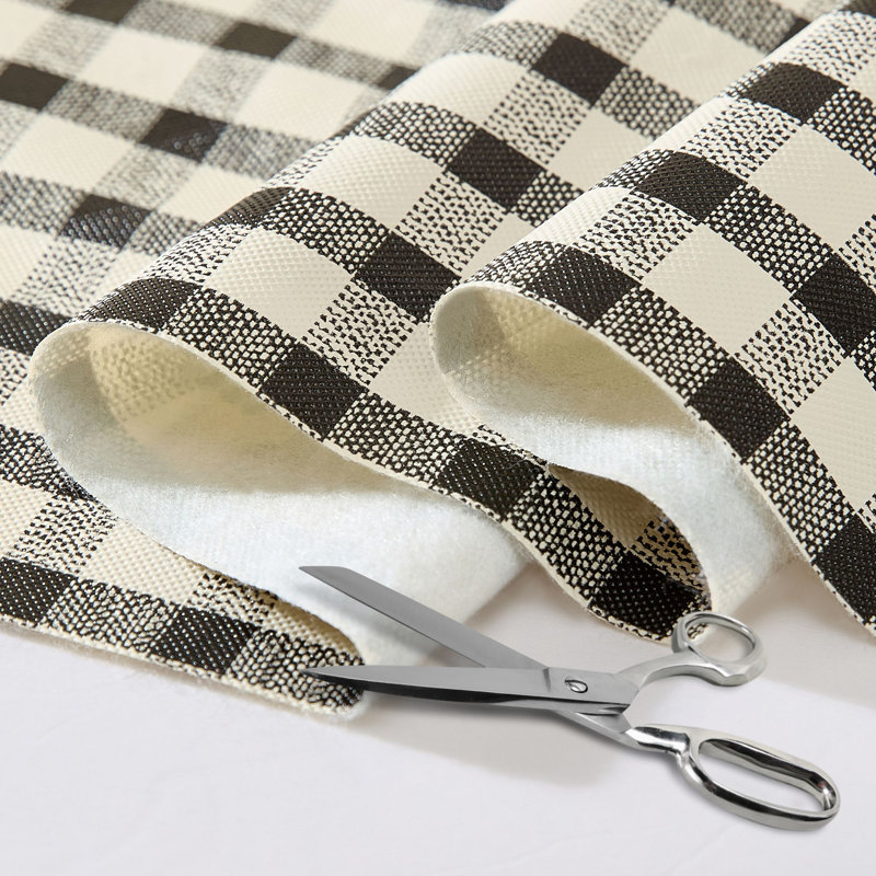 Gingham Check 3-Yard Cut-to-fit Vinyl Tablecloth, Black