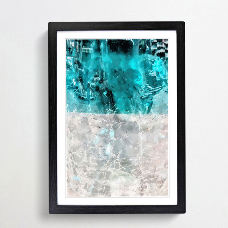 Wash over Me in Abstract - Picture Frame Graphic Art Print, 76cm H x 50cm W x 2cm D, Black