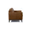 Causeuse à accoudoirs carrés en cuir grainé brun Heritage Heritage 59 po Akansha