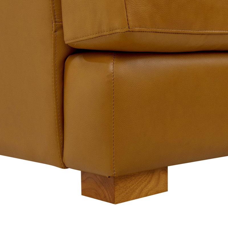 Leather Match Large Seating Modular Sectional, Ginger Leather