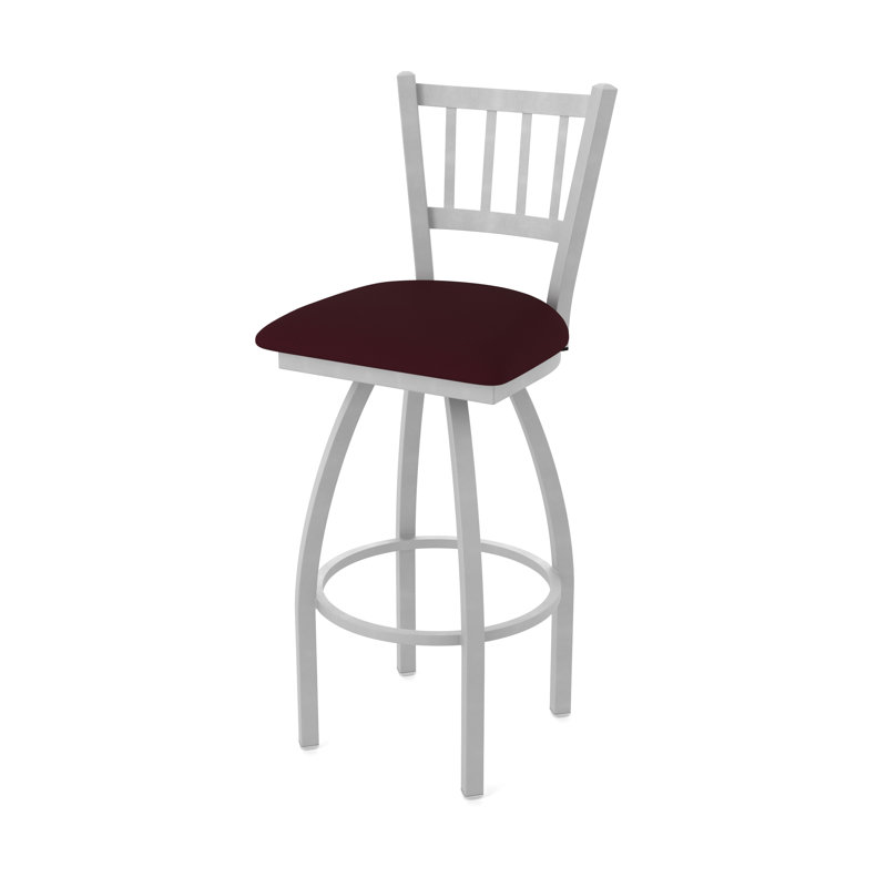 Tabouret pivotant 810 Contessa, Vinyle - bordeaux Canter, Nickel anodisé, Tabouret de bar (siège d'une hauteur de 30 po)