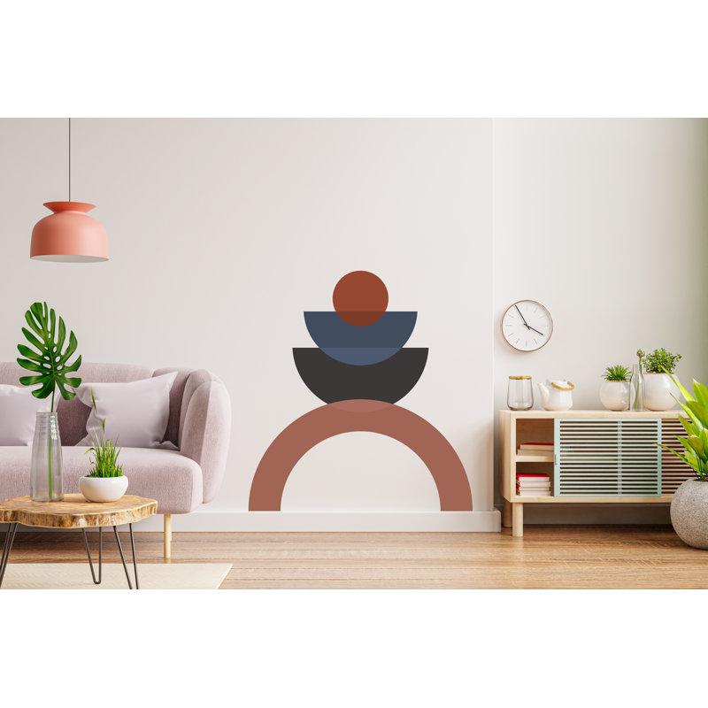 Décalcomanie murale Boho, art mural moderne Mid-Century contemporain, décalque de mur de haie, autocollant de décoration murale arche, autocollant de lit super très grand lit 126LU