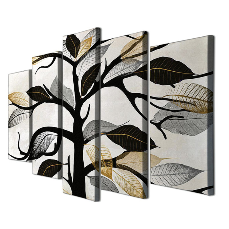 5 pièces, impression sur toile tendue