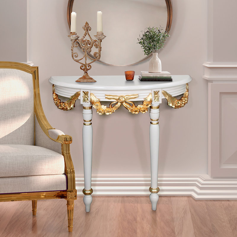 Louis XVI 35.5'' W Solid Wood Console Table