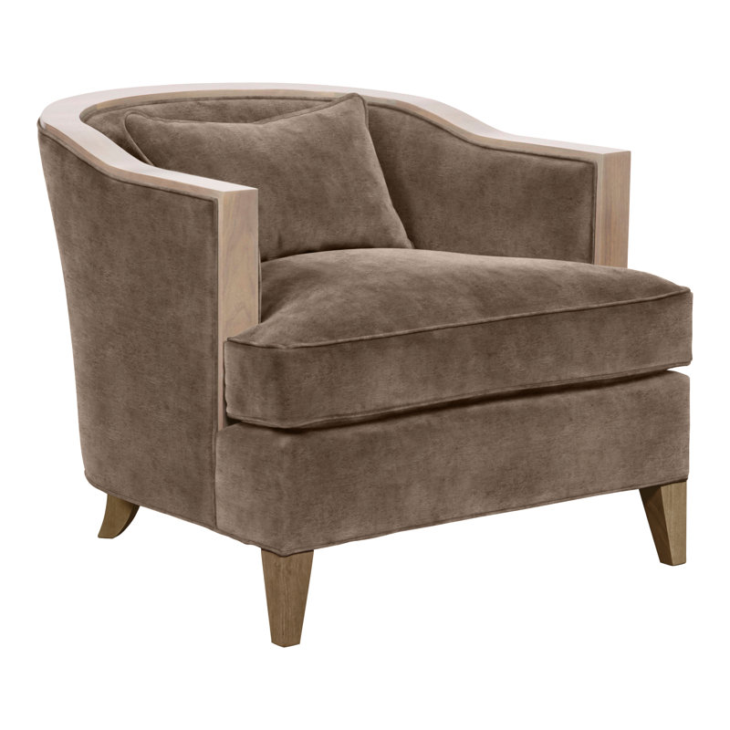 Thom Filicia Home Upholstered Barrel Chair, Hampton, Nadia Earth Polyester
