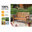 Original Wood Colour Vertical Slat Back Patio Park Bench-1495776202