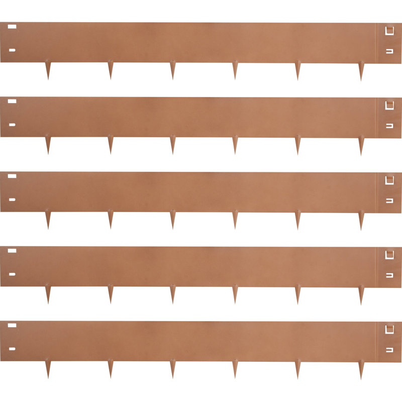 Steel Landscape Edging, 5 Packs 39 x 5 in Rust-Resistant Metal Landscape Edging, 5" H x 39" W x 0.1" D