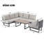 180cm Wide L-Shaped Iron Patio Sectional Set