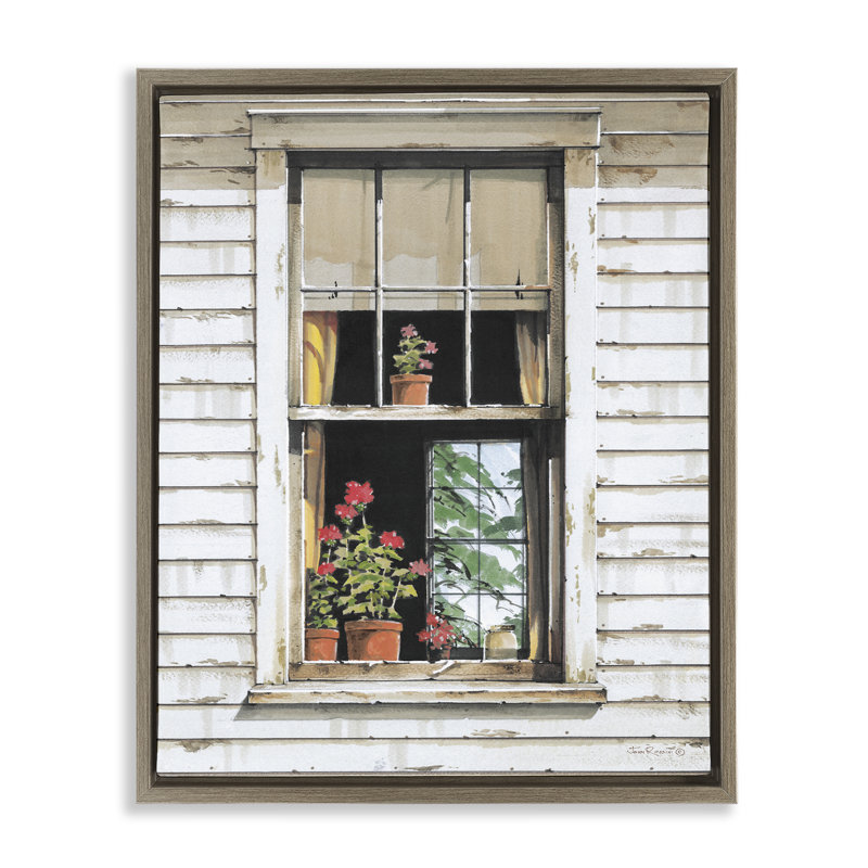Art mural sur toile flottant Cottage par John Rossini, Cadre flottant orme Montalcino, H 21 po x l 17 po