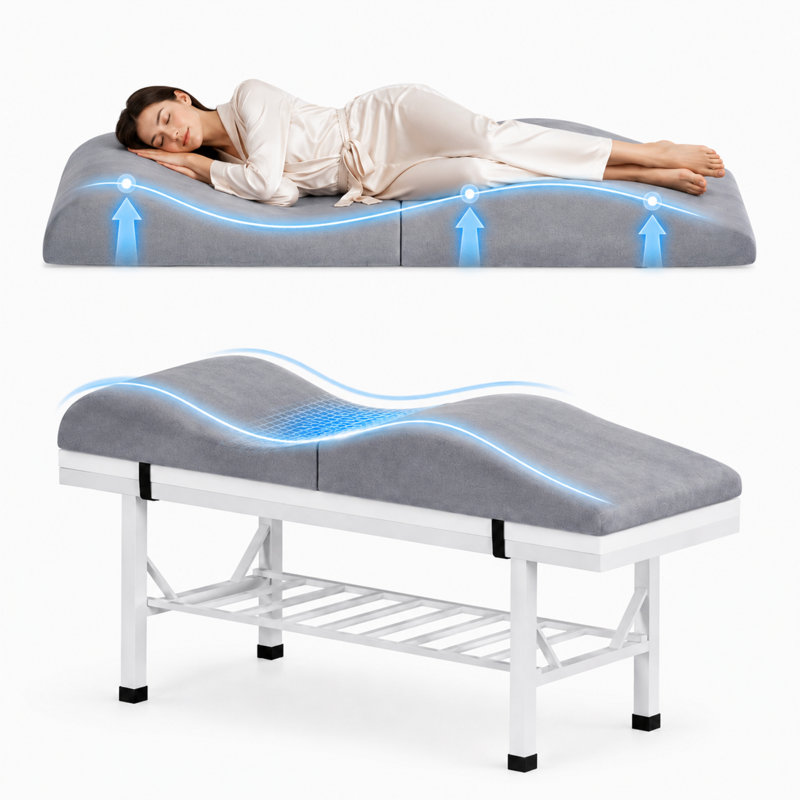 Surmatelas ergonomique, coussin de mousse de massage courbée et pliable pour le salon, Gray