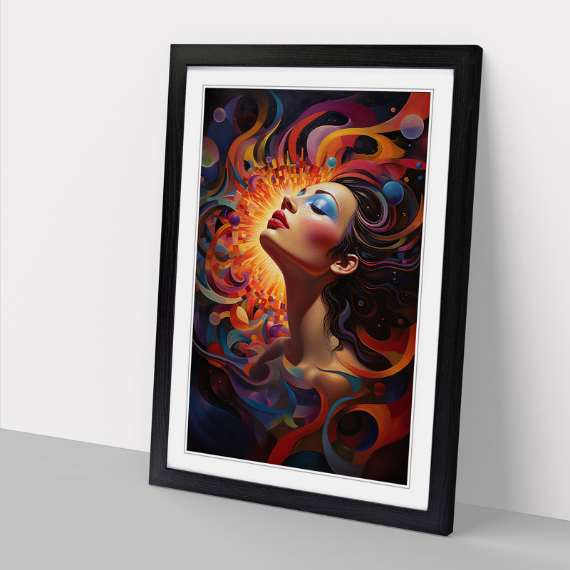Single Picture Frame Print on Wood, 46cm H x 34cm W, Black Framed