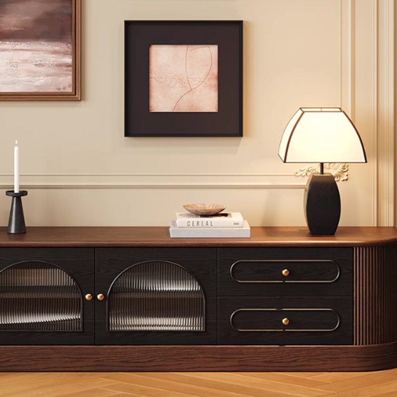 Meuble télé rétro à blocs de couleurs, H 20,07 po x L 94,48 po x l 15,74 po