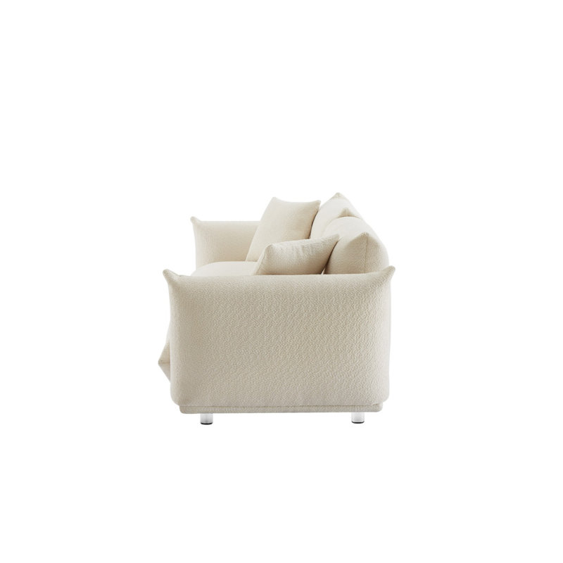 Causeuse 85,5 po Mid-Century, Blanc