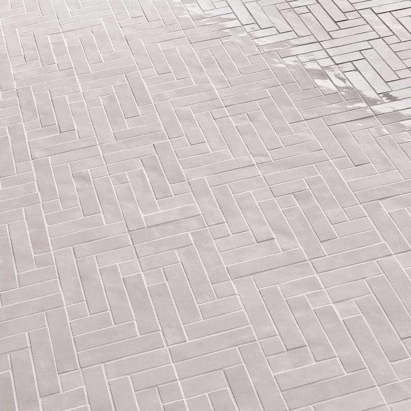 Virello 1" Glossy Ceramic Mosaic Wall Tile, Cloud White