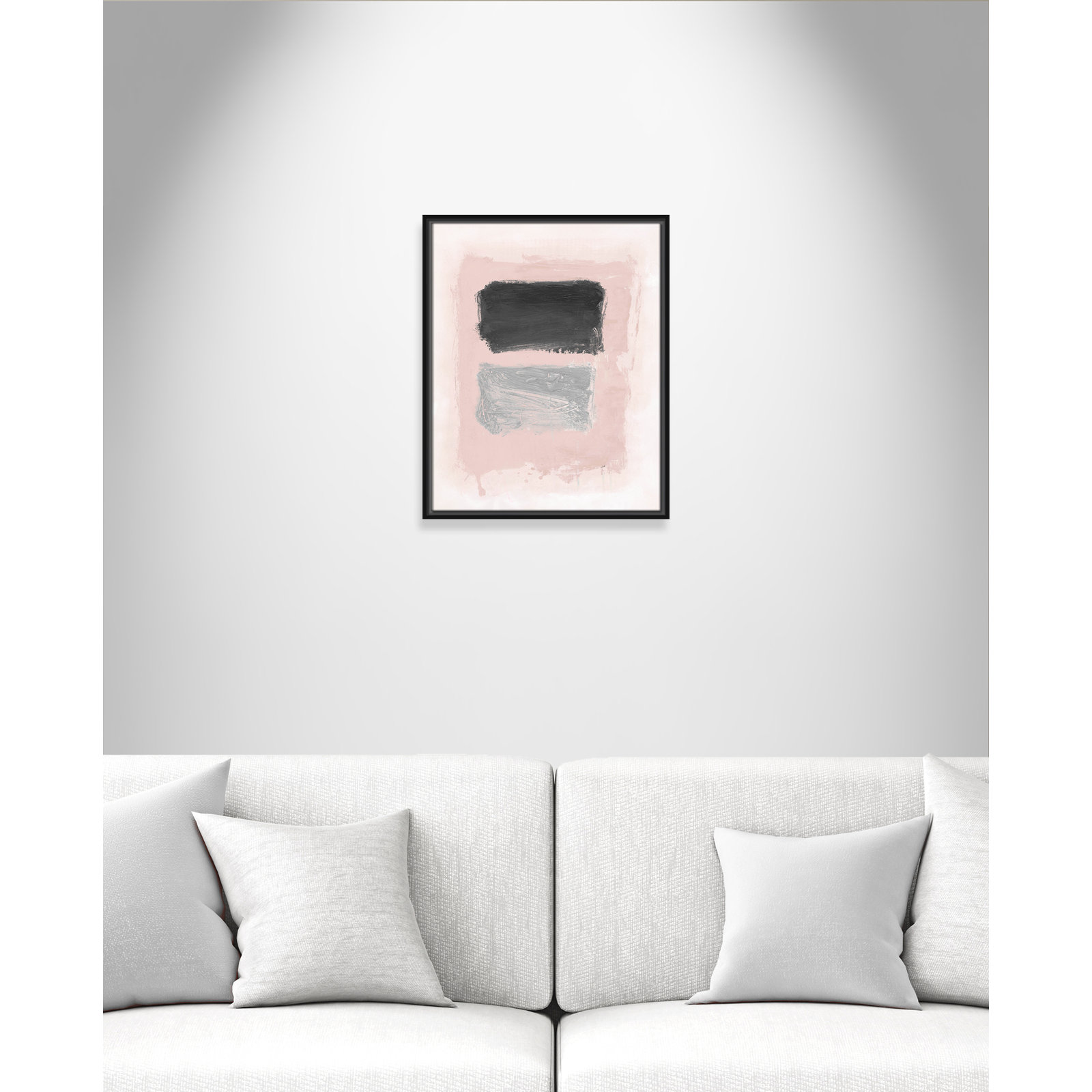 Gabor "Pink, Black and Silver Shimmer I" Print, 21.5" H x 17.5" W x 2" D, Black