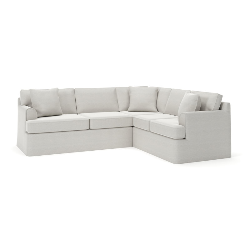 Canapé modulaire 2 pièces Conradina, Orienté à droite, Tissage natté ivoire Drusky Sustain®