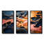 Encre rose et orange, vagues, mélodie - encre liquide, art mural abstrait-732607896-732607897