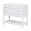 Meuble-lavabo de salle de bain 36 po sans lavabo, ensemble de meuble-lavabo autoportant avec 4 tiroirs et portes à fermeture douce Jourdan, tablette ouverte, armoire de rangement de salle de bain en bois massif seulement