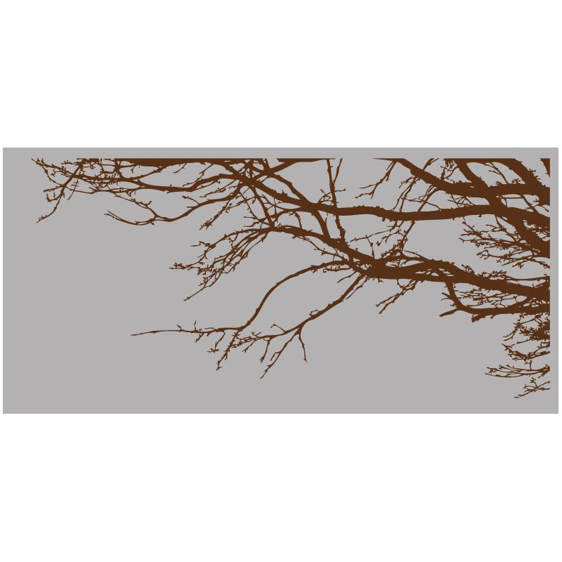 Adhésif décoratif branches avec oiseaux, Brun