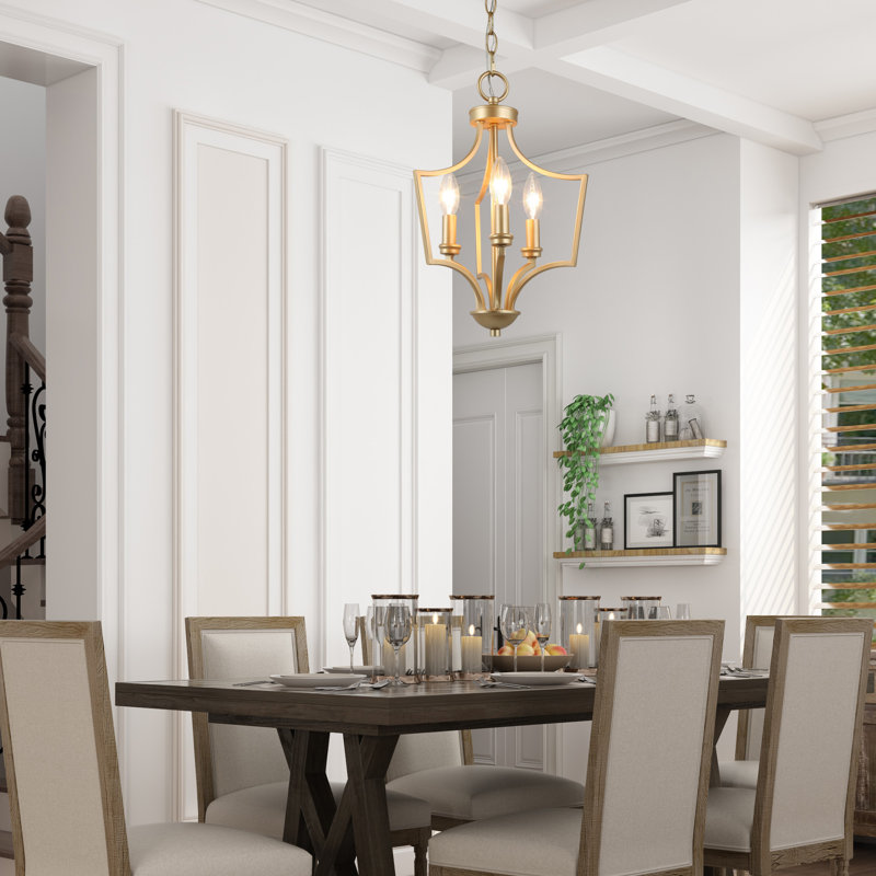 Lustre géométrique à 3 lumières de style bougie Loray