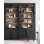 Bibliothèque murale avec deux hauteurs de 8 pi avec échelle, organisateur de rangement, tablette pour bureau, noir
