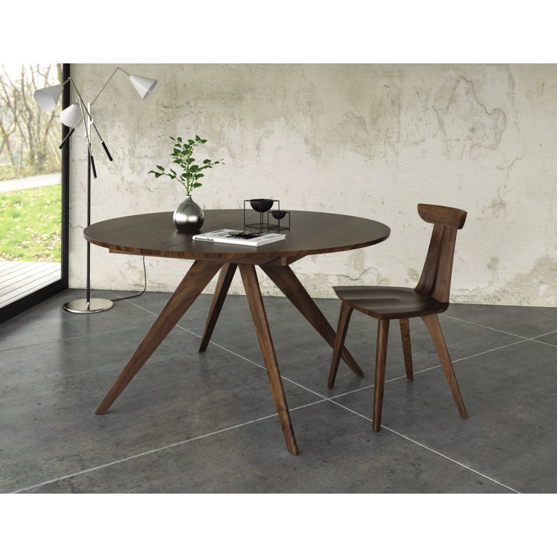 Catalina Round Extension Table, 48" L x 48" W, Natural Walnut
