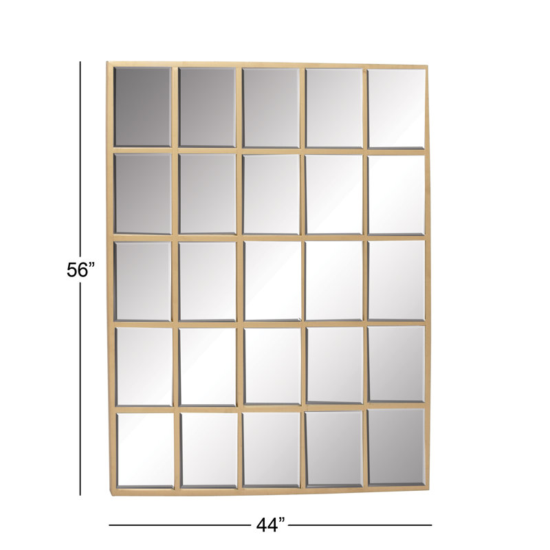 Miroir mural Haider, Rectangle, Or, 44,25 po x 56 po