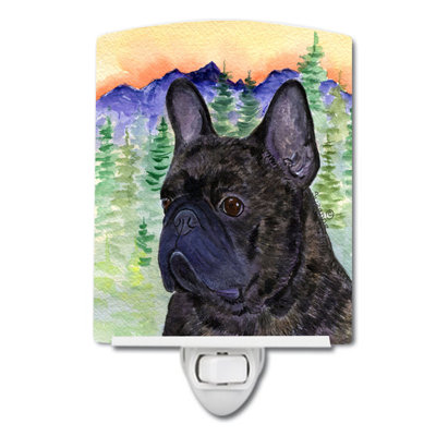 Éclairage de nuit en céramique french bouledogue