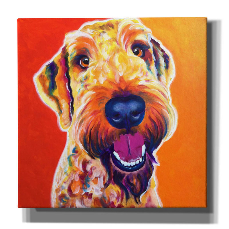 «Airedoodle - Hank» par Dawg Painter, H 26 po x l 26 po x P 1,5 po