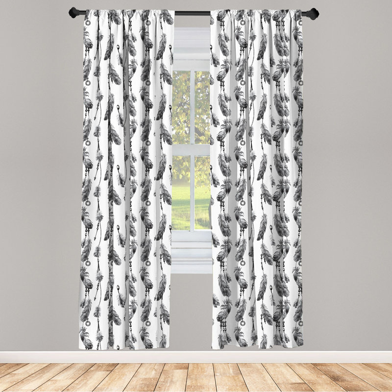 Tribal Semi-Sheer Rod Pocket Curtain Panels, 28" x 63"