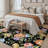 Liam Modern Floral Black Area Rug-350750732
