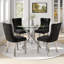 Ensemble de salle à manger à piédestal rond 5 pièces avec chaise capitonnée en velours pour salle à manger et salon-1248467043-1248467101-1248467042