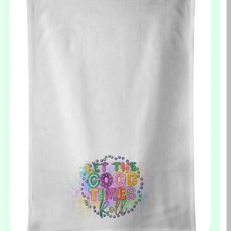 Mardi Gras Good Times White Kitchen & Bathroom Towel Set - 2 Pack, 19x25
