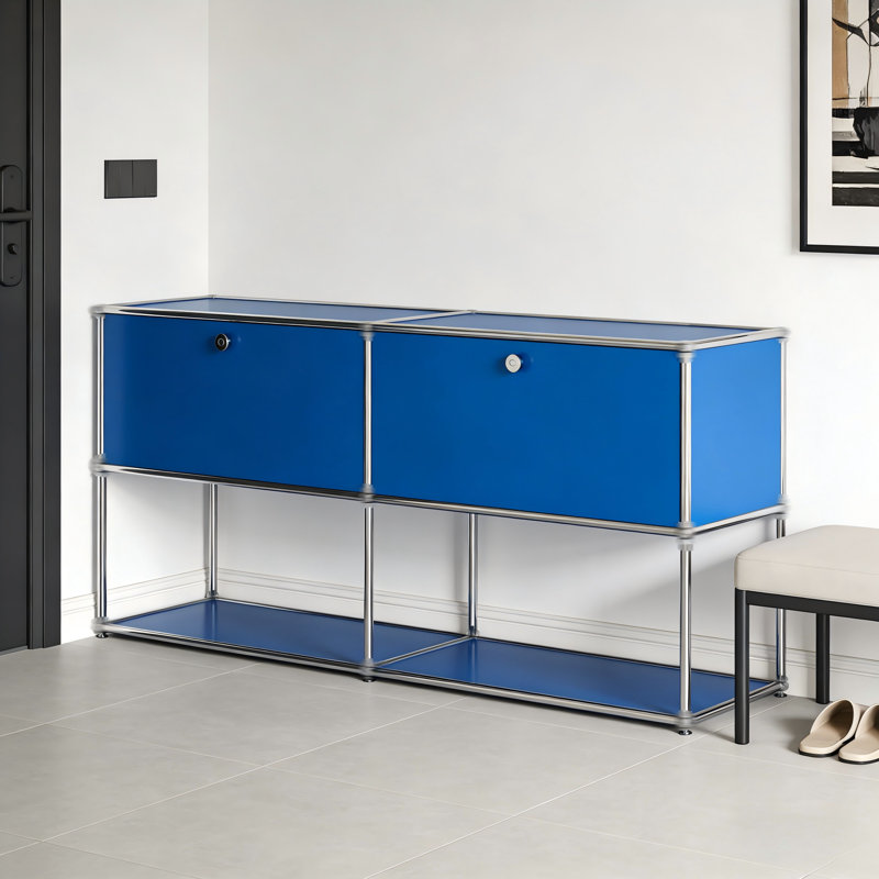 Armoire de rangement moderne, buffet modulaire en métal, crédence de bureau polyvalente en acier et buffet pour le salon, la cuisine et le bureau personnel