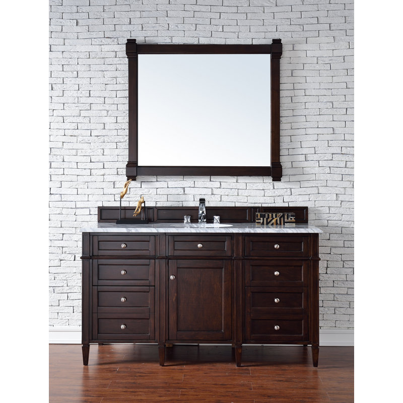Brittany 60'' W Single Bathroom Vanity Base, Burnished Mahogany