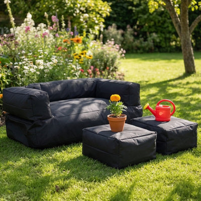 Ensemble de canapé-fauteuil et repose-pieds 3 pièces Junior Outdoor Oasis