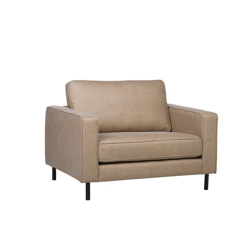 Desdemona Faux Leather Armchair, Beige