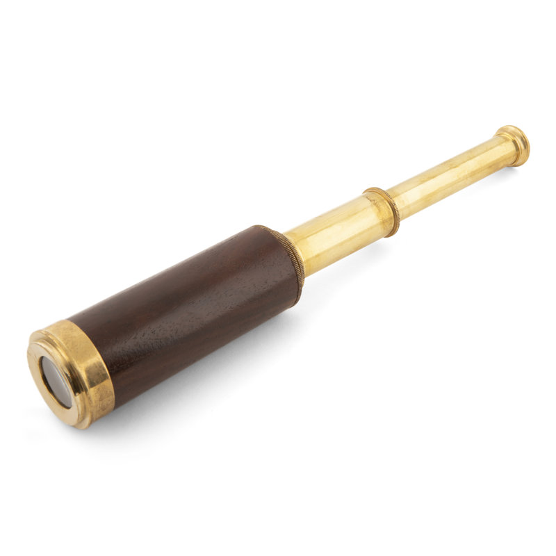 Polished Brass and Rosewood Decorative Spyglass Telescope