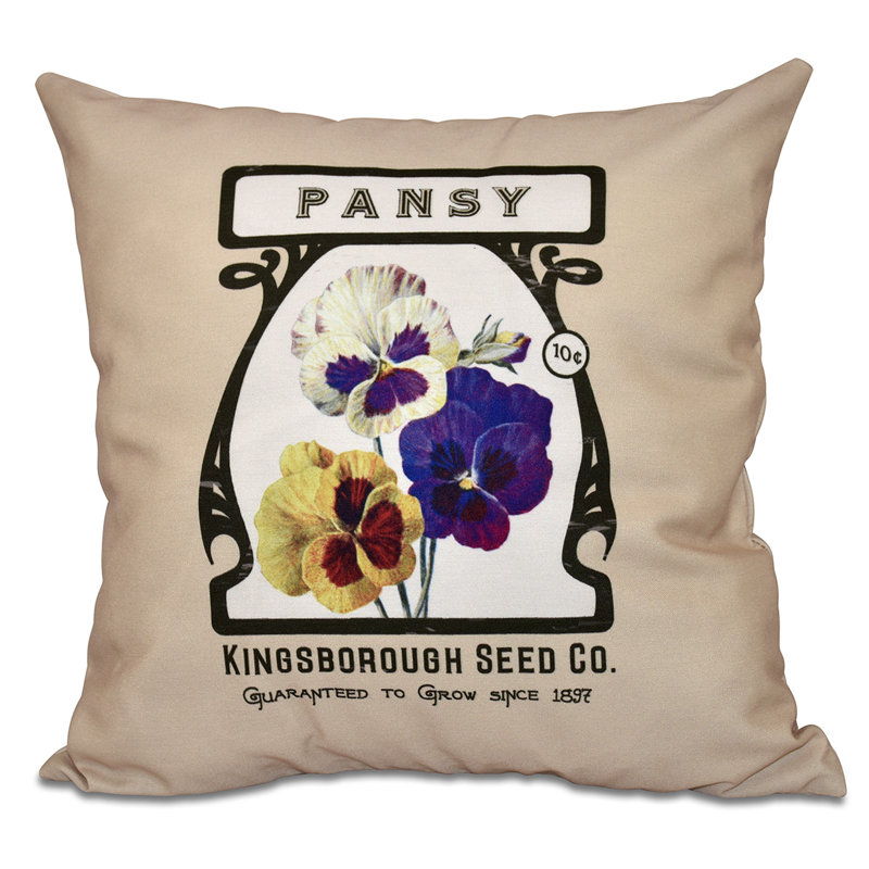 Housse et insert de coussin d'extérieur carré Botanical Blooms, 18 po x 18 po, Pes