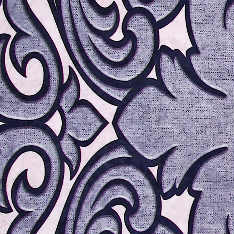 Tapis mauve / rose clair en polyester tissé à la machine Novell, Nouveauté 5 pi 3 po x 7 pi 7 po