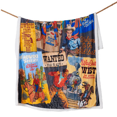 Jeté Campfire en molleton rustique Sherpa, 54 x 68 pouces